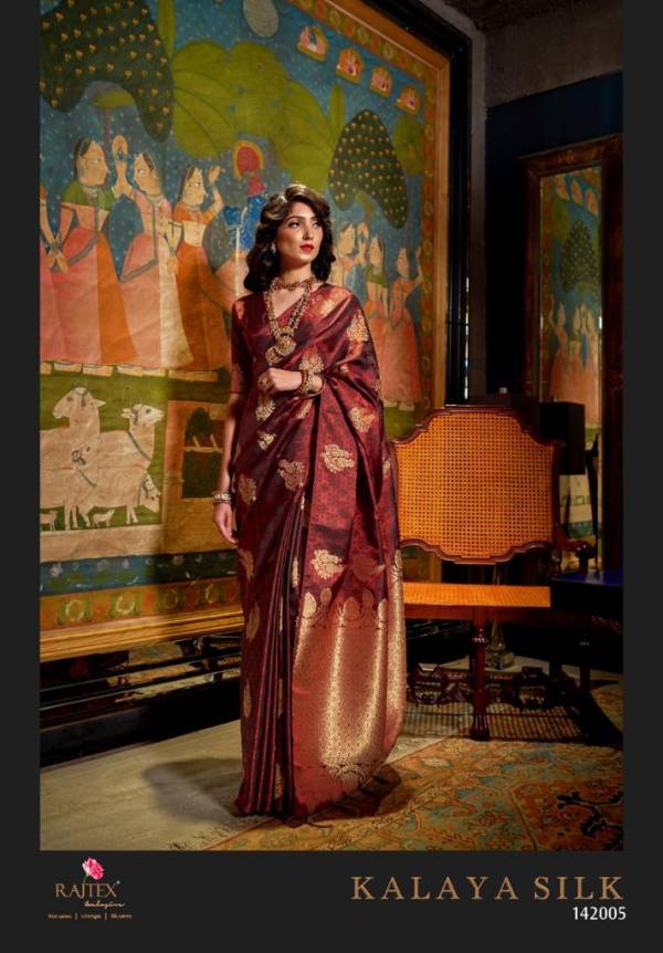 Rajtex Kalaya Silk Designer Party Wear Soft Satin Silk Saree Collection at Wholesale Price